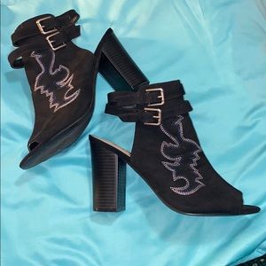 Black open toed heels